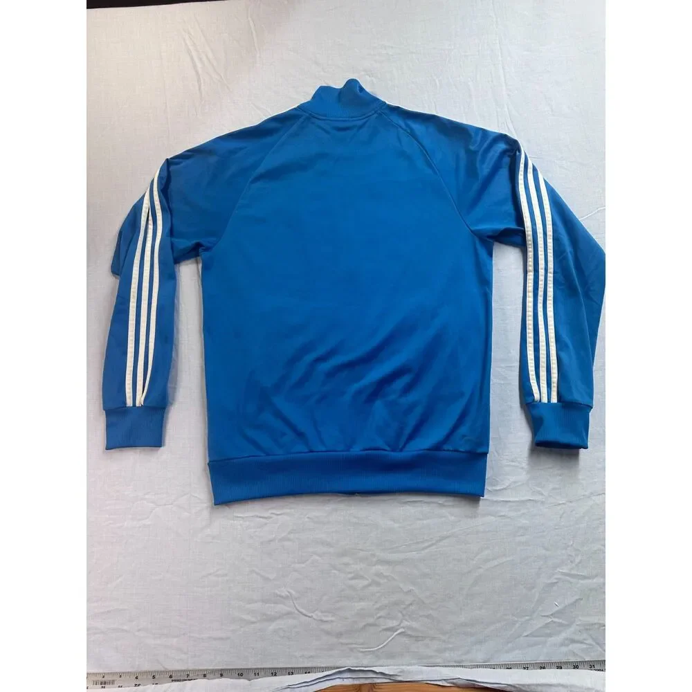 Adidas Clima365 Climalite Full Zip Track Jacket Blue White 3-Stripes Mens Small
